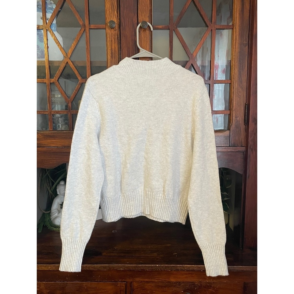 American Eagle Outfitters Gray AE‎ Smiley Face Mock Neck Sweater Size Large New - Picture 3 of 6